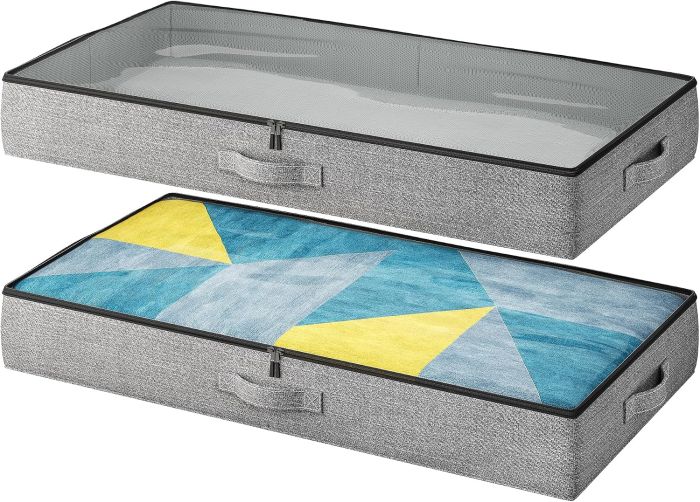 TidyCorner Under Bed Storage Containers – Low Profile, 2-Pack